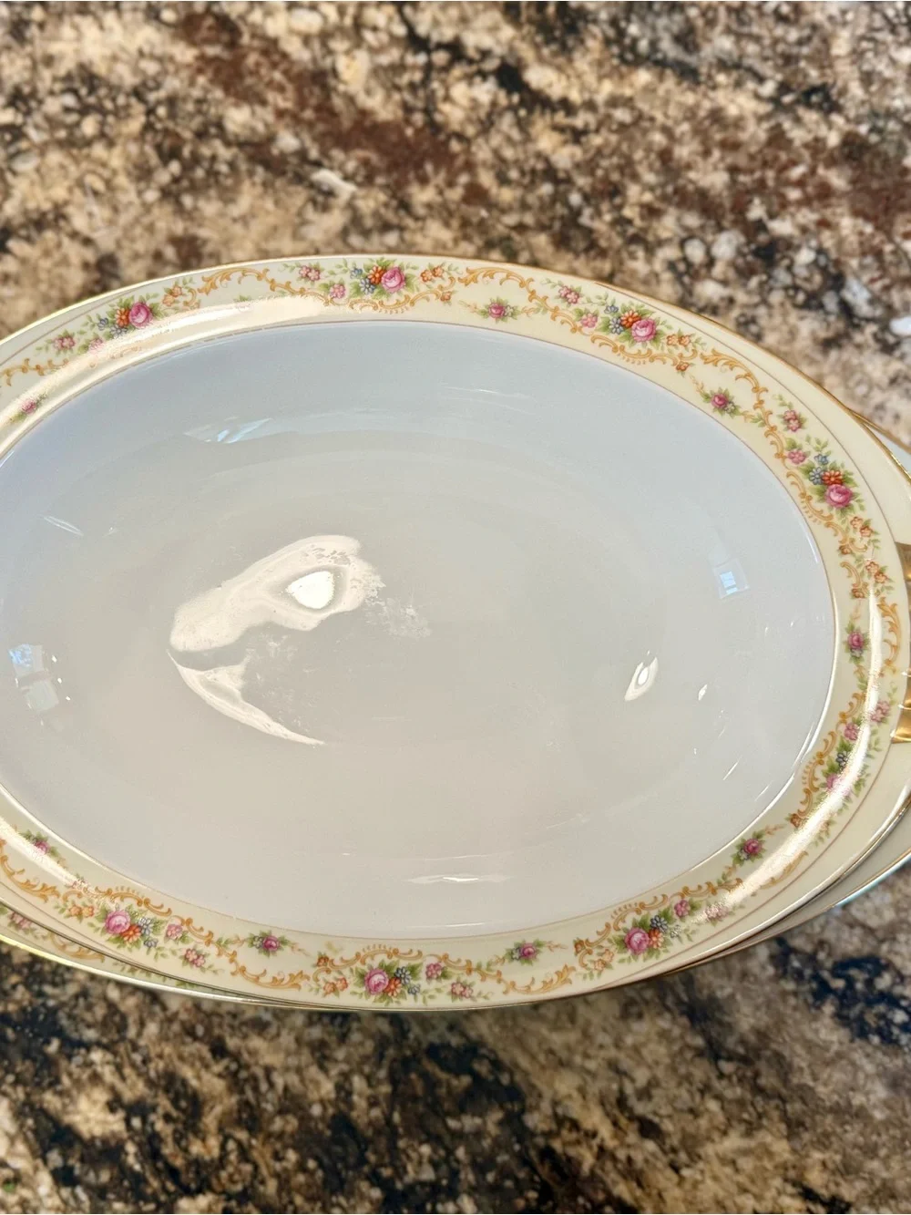 Vintage Meito Floral and Gold Porcelain Serving dishes with Floral Trim